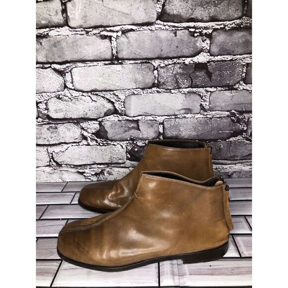 AGL Brown Leather Casual Back Zip Booties Ankle Boots Shoes Women Sz 36EU/6M US - Picture 11 of 16